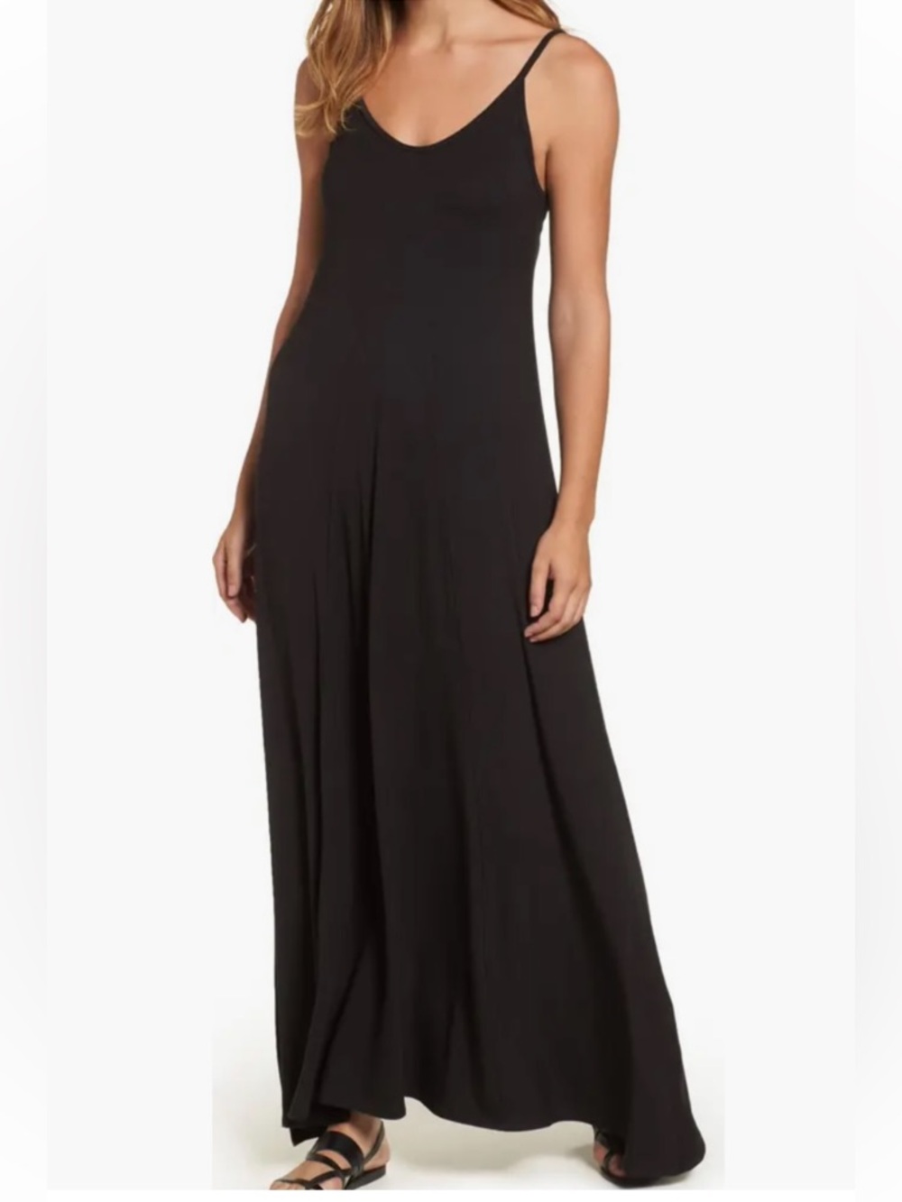 Loveappela Black Maxi Jersey Dress